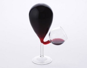 Wine Glass with reservoir: Two together might make a heart shape - making this image relevant to this post - and might help rekindle the love. 